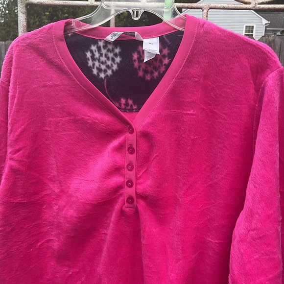 Hotel Spa collection pajama set , NWOT, beautiful pjs, size XL, pink, white&gray - Picture 2 of 4